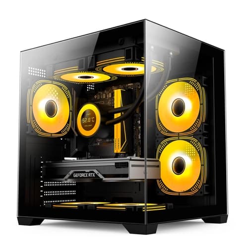 GABINETE GAMER DUEX DXGA275BK COM 3 FANS ARGB TIPO AQUARIO